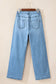 Wide leg jeans - light blue floral rhinestone decor high rise - bottoms/jeans