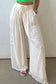 Wide leg linen pants in white casual tie waist