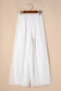 Wide leg linen pants in white casual tie waist