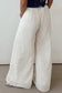 Wide leg linen pants in white casual tie waist