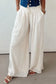 Wide leg linen pants in white casual tie waist