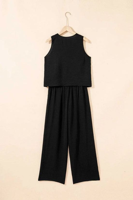 Two Piece Pant Sets Luxury Wide Leg Co-ord Set – Trendy Matching Lounge Outfit