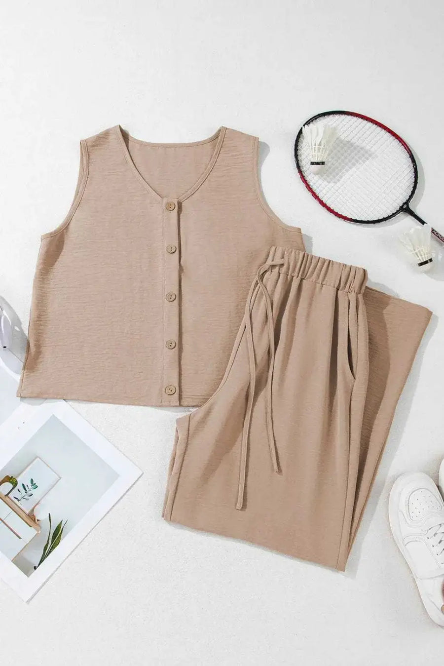 Two Piece Pant Sets Luxury Wide Leg Co-ord Set – Trendy Matching Lounge Outfit