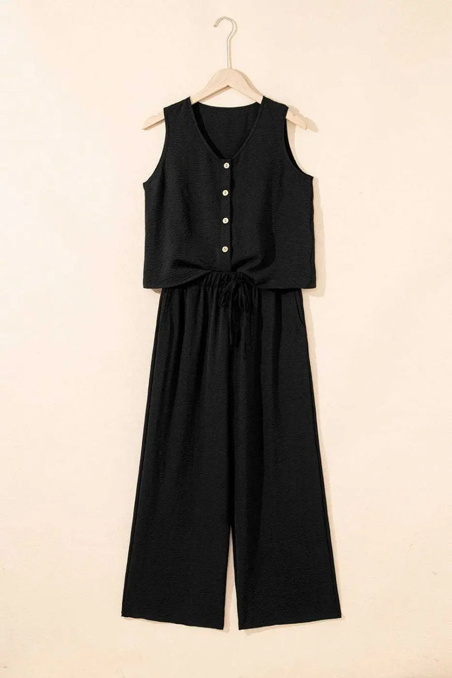 Two Piece Pant Sets Luxury Wide Leg Co-ord Set – Trendy Matching Lounge Outfit