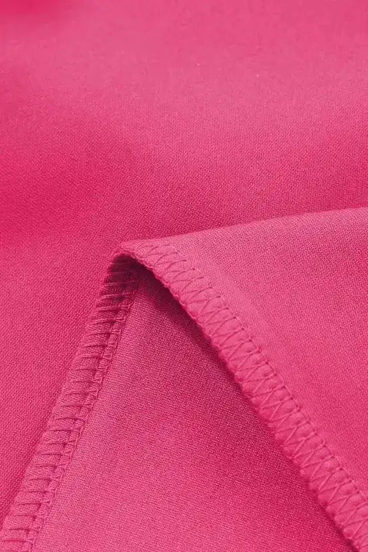 Wide Leg Sweatpants - Rose Red Terry Knit - Fashionfitz