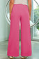 Wide leg sweatpants - rose red terry knit