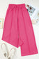 Wide leg sweatpants - rose red terry knit