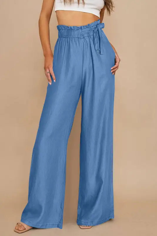 Wide leg tencel jeans - blue-2 / 4 / 66.5% lyocell + 23.9% polyester + 8.2% cotton + 1.4% elastane