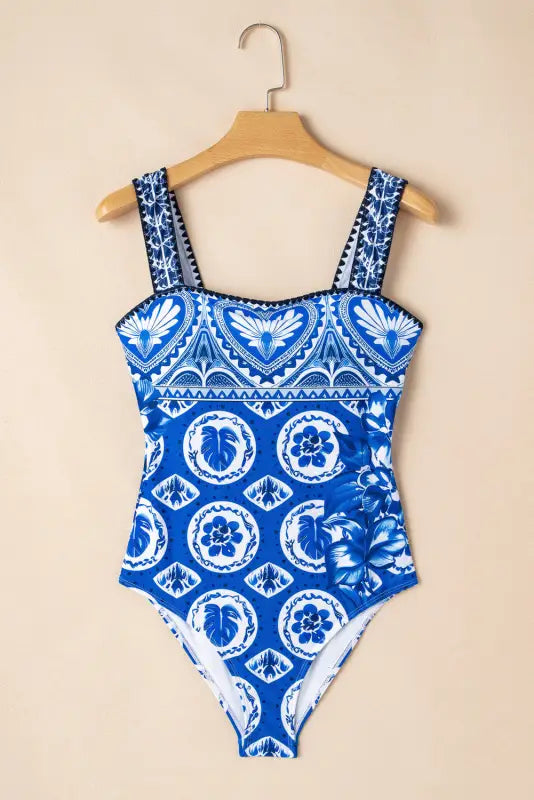 Wide straps one piece swimsuit by fashionfitz