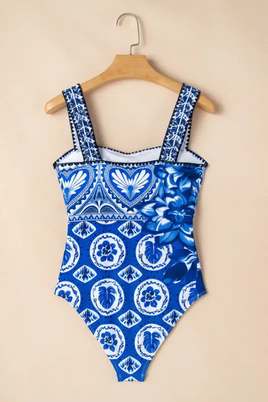 Wide straps one piece swimsuit by fashionfitz