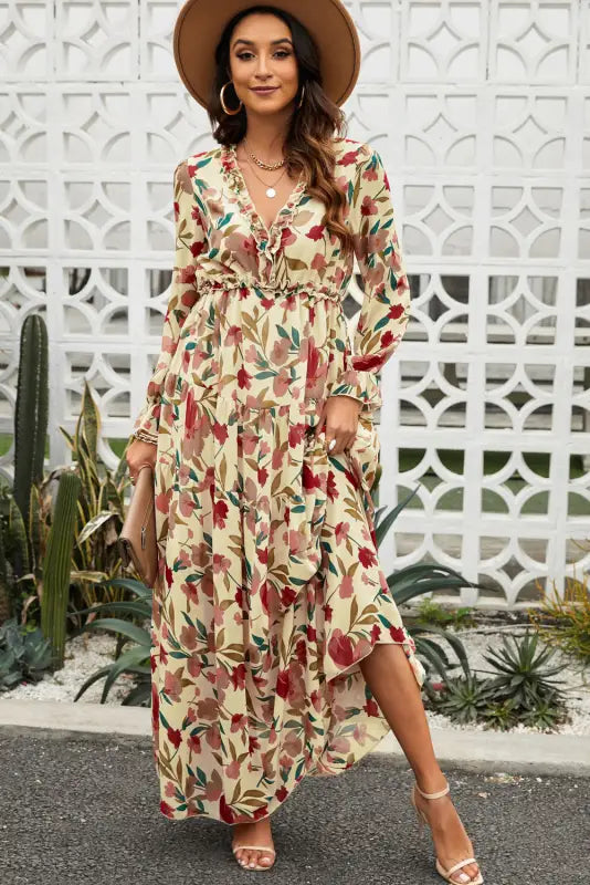 Wild lotus tiered maxi dress - dresses