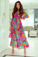 Wild lotus tiered maxi dress - multicolor / s / 100% polyester - dresses