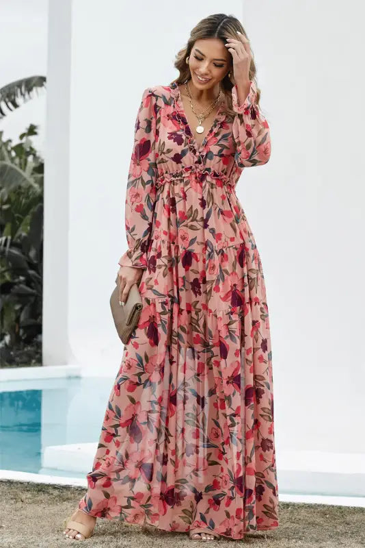 Wild lotus tiered maxi dress - dresses