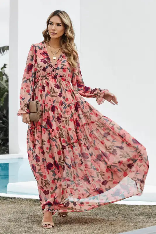 Wild lotus tiered maxi dress - dresses