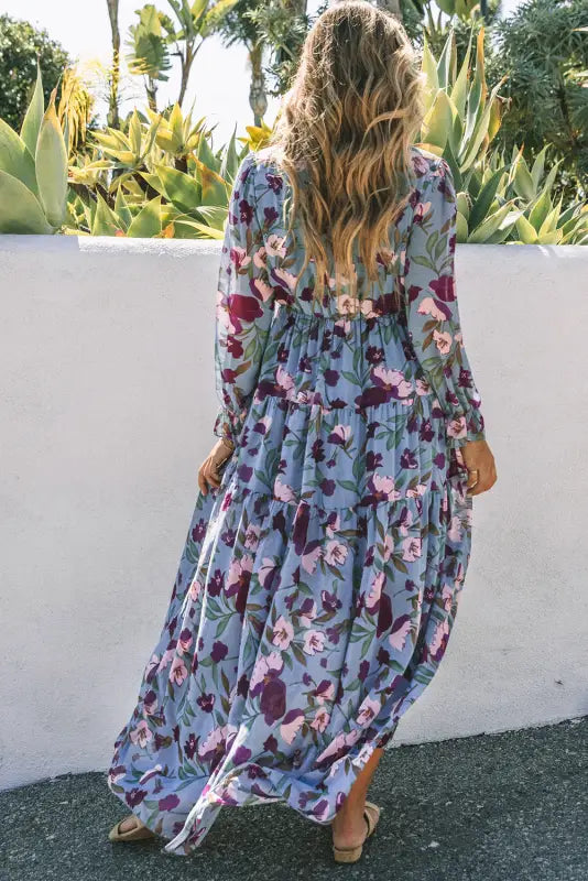 Wild lotus tiered maxi dress - dresses