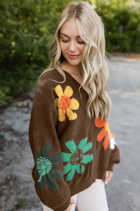 Wildflower hug slouchy sweater - cozy & stylish | fashionfitz