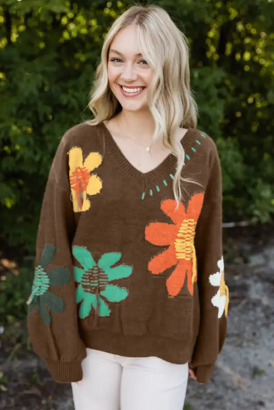 Wildflower hug slouchy sweater - cozy & stylish | fashionfitz