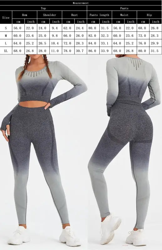 Women’s long sleeve gradient yoga set