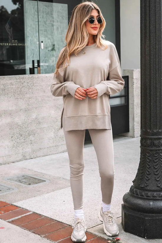 Women’s oversized sweatshirt and leggings matching set | fashionfitz