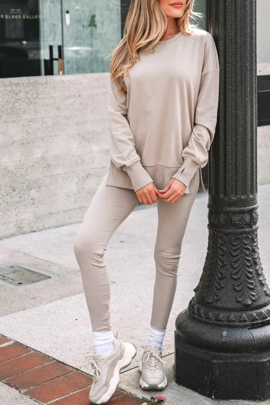 Women’s oversized sweatshirt and leggings matching set | fashionfitz