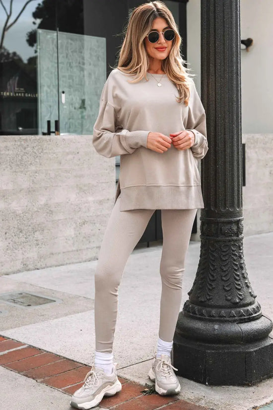 Women’s oversized sweatshirt and leggings matching set | fashionfitz