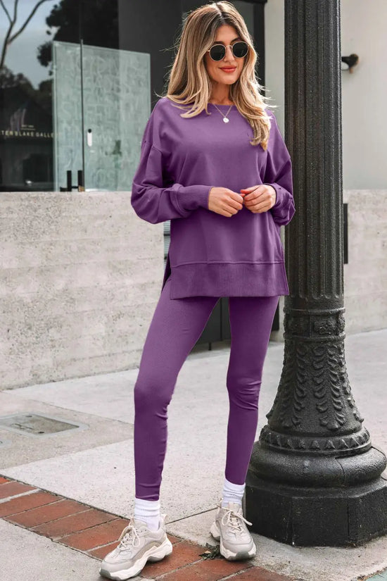 Women’s oversized sweatshirt and leggings matching set | fashionfitz