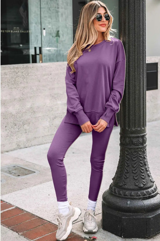 Women’s oversized sweatshirt and leggings matching set | fashionfitz