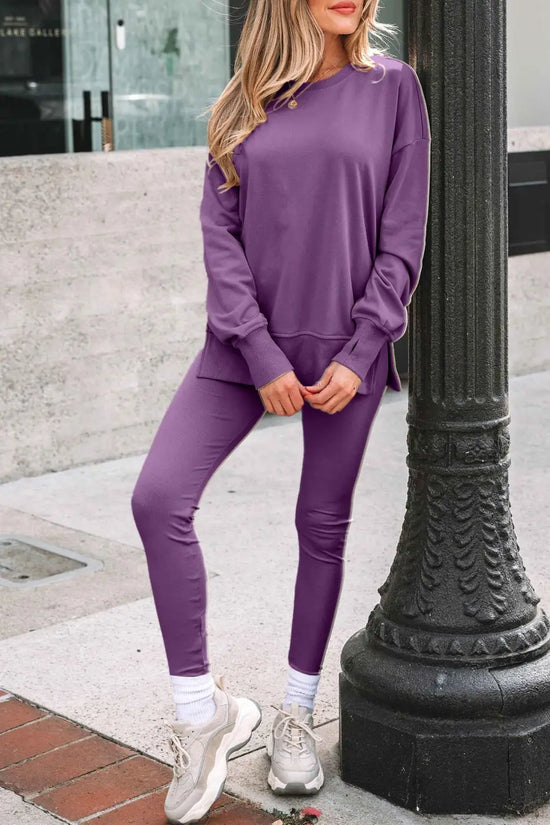Women’s oversized sweatshirt and leggings matching set | fashionfitz