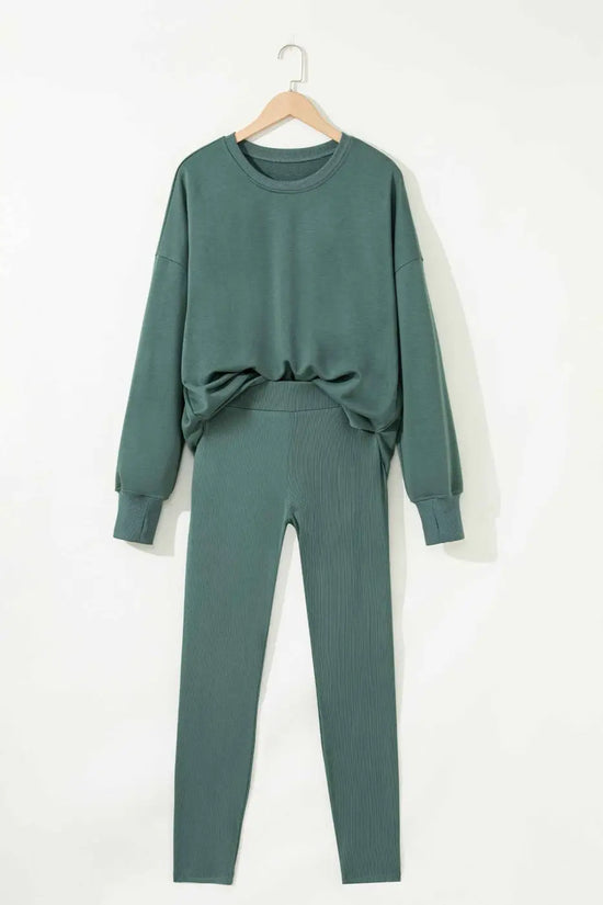 Women’s oversized sweatshirt and leggings matching set | fashionfitz