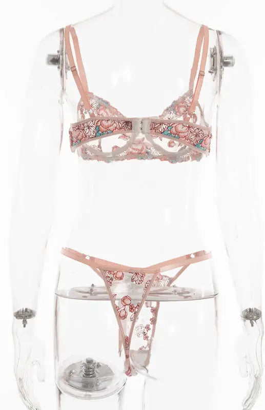 Take the lead embroidered 2 piece set - lingerie sets