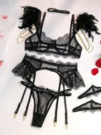 Worth Flying 3 Piece Garter Sets - Lingerie - Fashionfitz