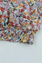 Wrapped V-Neck Floral Crop Top - Fashionfitz