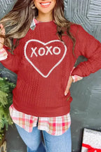 XOXO Glitter Chenille Sweatshirt - Fashionfitz