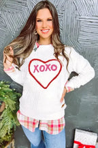 XOXO Glitter Chenille Sweatshirt - Fashionfitz