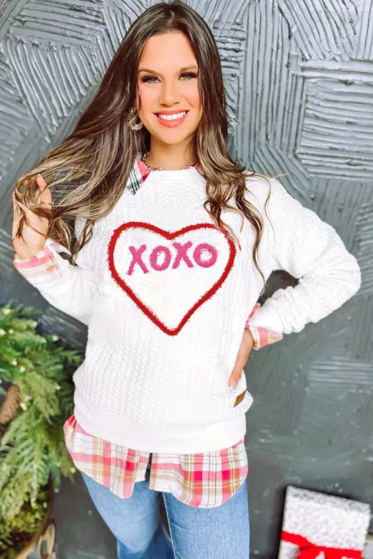 Xoxo glitter chenille sweatshirt | fashionfitz