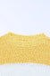 Yellow colorblock bubble sleeve plus size sweater