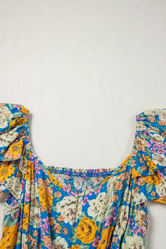 Yellow floral elegant jumpsuit - cool comfort | fashionfitz