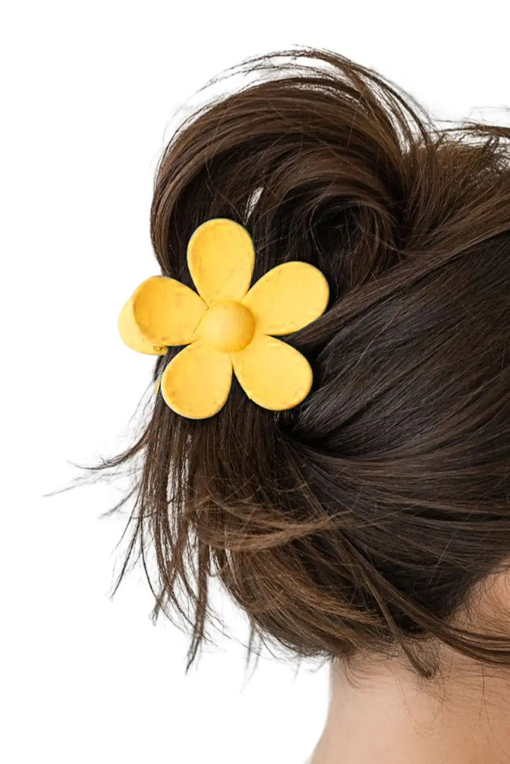 Yellow flower hair claw clip - one size / plastic - clips