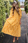 Yellow flower print maxi dress - boho chic | fashionfitz