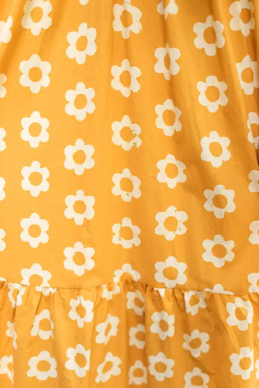 Yellow flower print maxi dress - boho chic | fashionfitz