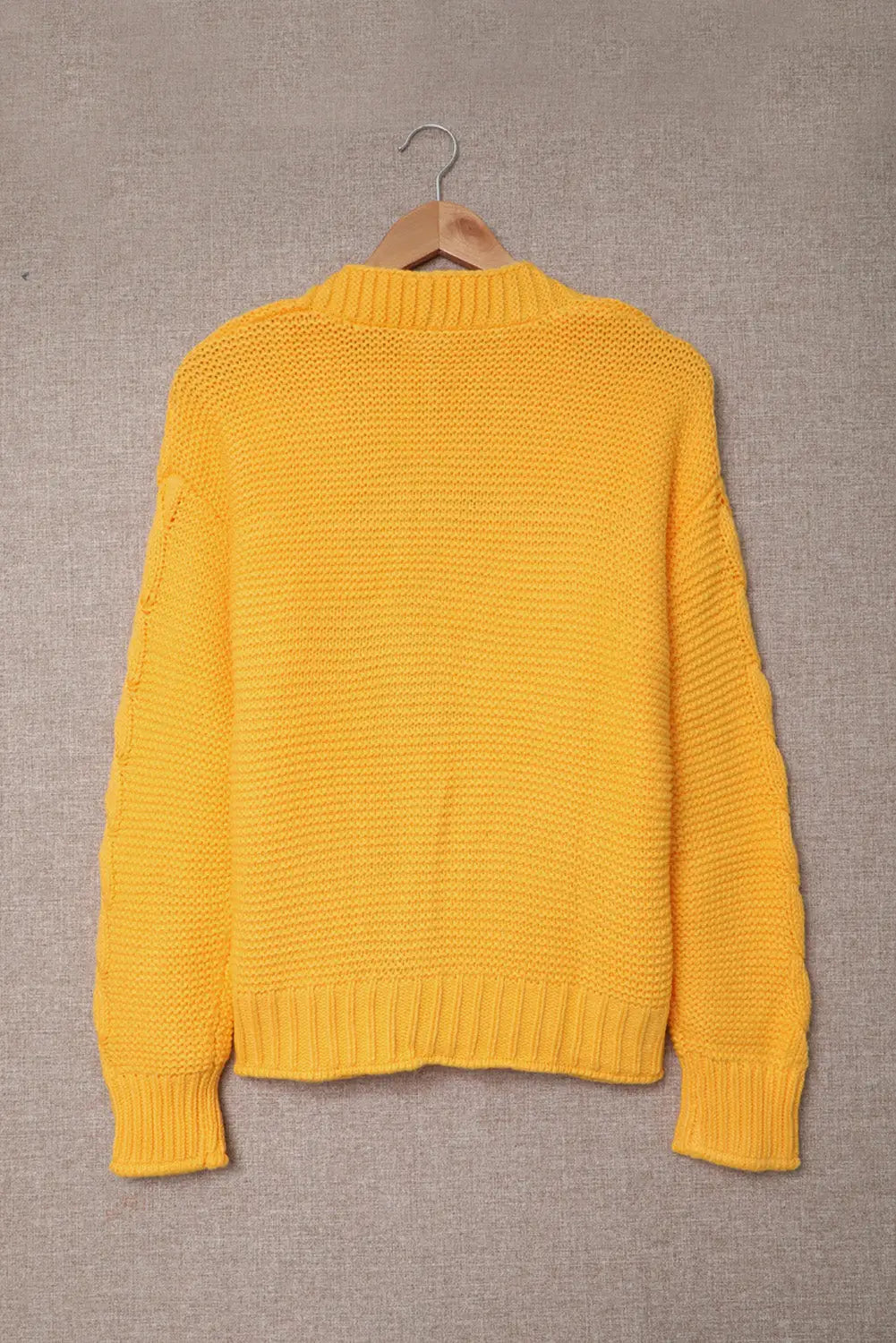 Yellow open front chunky knit cardigan - sweaters & cardigans
