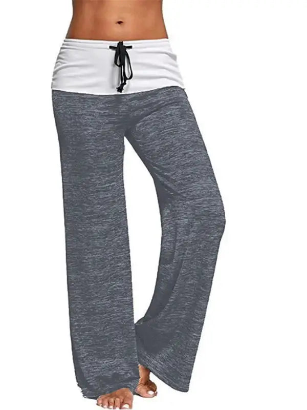 Yoga quick dry wide leg sweatpants - black / s - pants