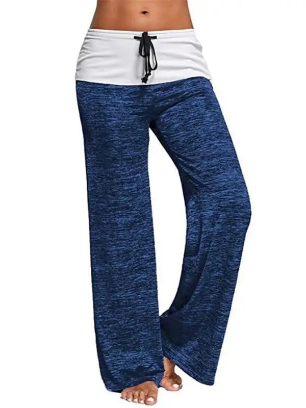 Yoga quick dry wide leg sweatpants - blue / s - pants
