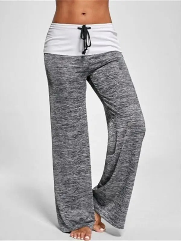 Yoga quick dry wide leg sweatpants - grey / s - pants