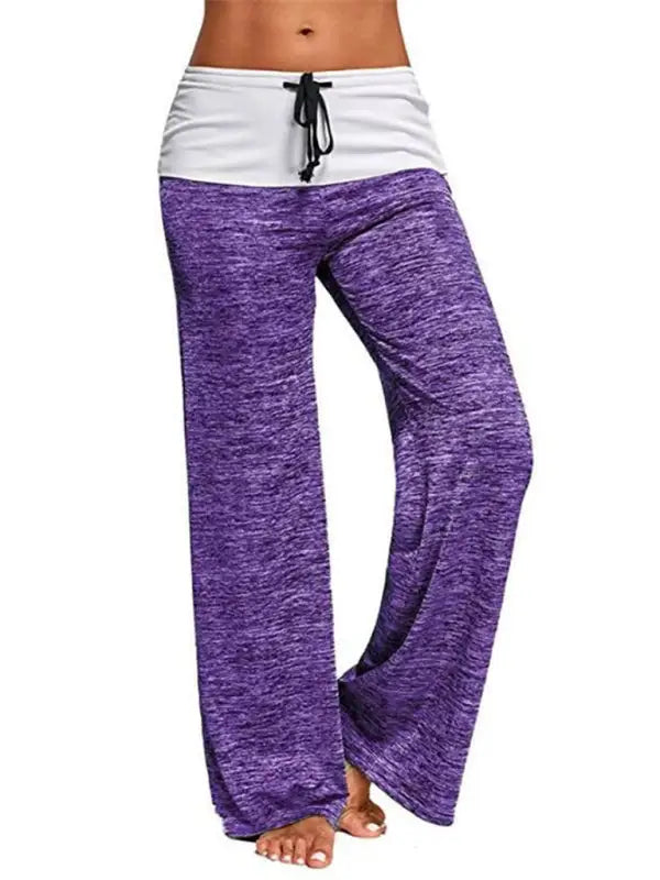 Yoga quick dry wide leg sweatpants - purple / s - pants