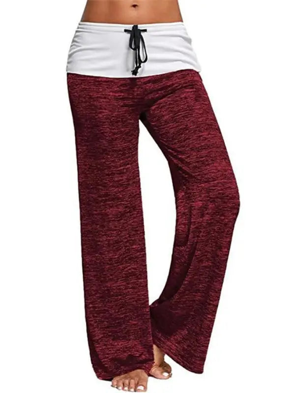 Yoga quick dry wide leg sweatpants - red / s - pants