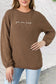 Blackish green you are loved print corduroy sweatshirt - sweatshirts & hoodies