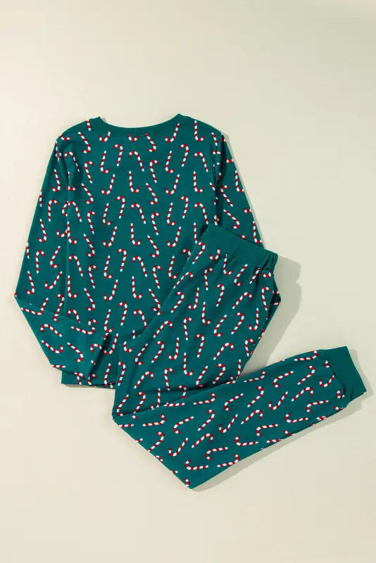 Cozy yuletide candy loungewear - festive comfort wear