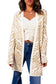 Zebra print open front long cardigan - apricot / 2xl / 57% viscose + 27% polyester + 16% polyamide - cardigans