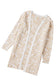 Zebra print open front long cardigan - apricot / 2xl / 57% viscose + 27% polyester + 16% polyamide - cardigans